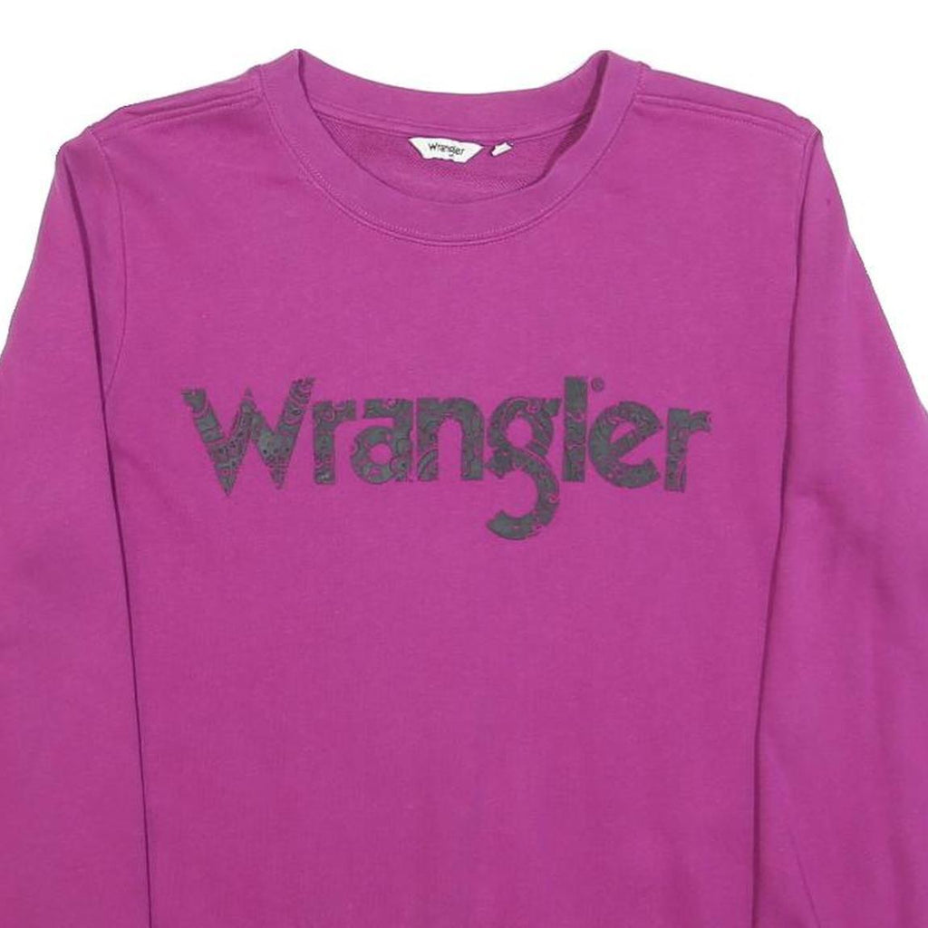 WRANGLER Womens Pink Crew Neck XS Sweatshirt Cotton Blend Pullover Casual