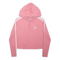 ADIDAS Womens Pink Hoodie XS Long Sleeve Crew Neck Casual Cotton Blend Top