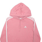 ADIDAS Womens Pink Hoodie XS Long Sleeve Crew Neck Casual Cotton Blend Top