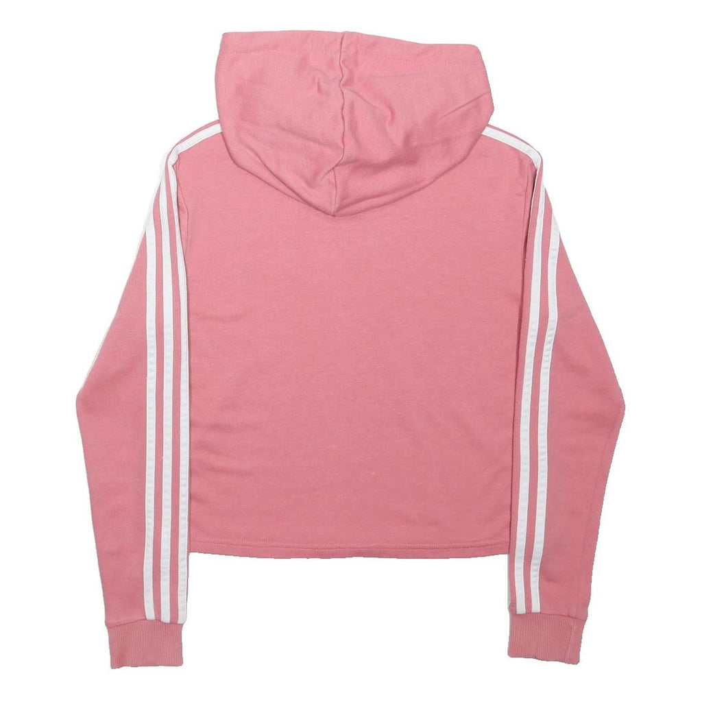 ADIDAS Womens Pink Hoodie XS Long Sleeve Crew Neck Casual Cotton Blend Top