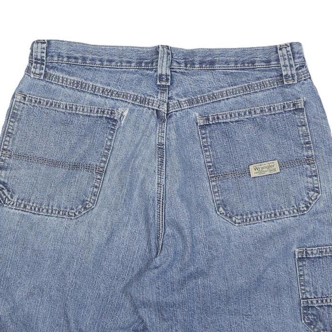 WRANGLER Mens Denim Blue Casual Shorts M W32 Workwear Cotton Blend