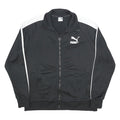 PUMA Mens Black & White Track Jacket XL Polyester Zip Plain Sportswear