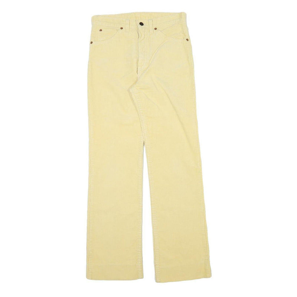 Mens Slim Beige Cotton Blend Corduroy Trousers W28 L29 Zip Closure Classic Fit