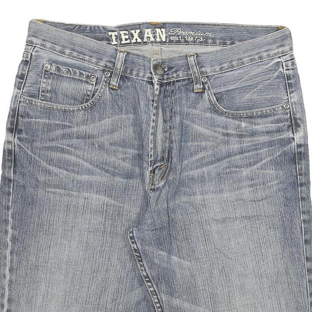 TEXAN Mens Denim Blue Casual Shorts L W32 Comfort Fit Cotton Blend