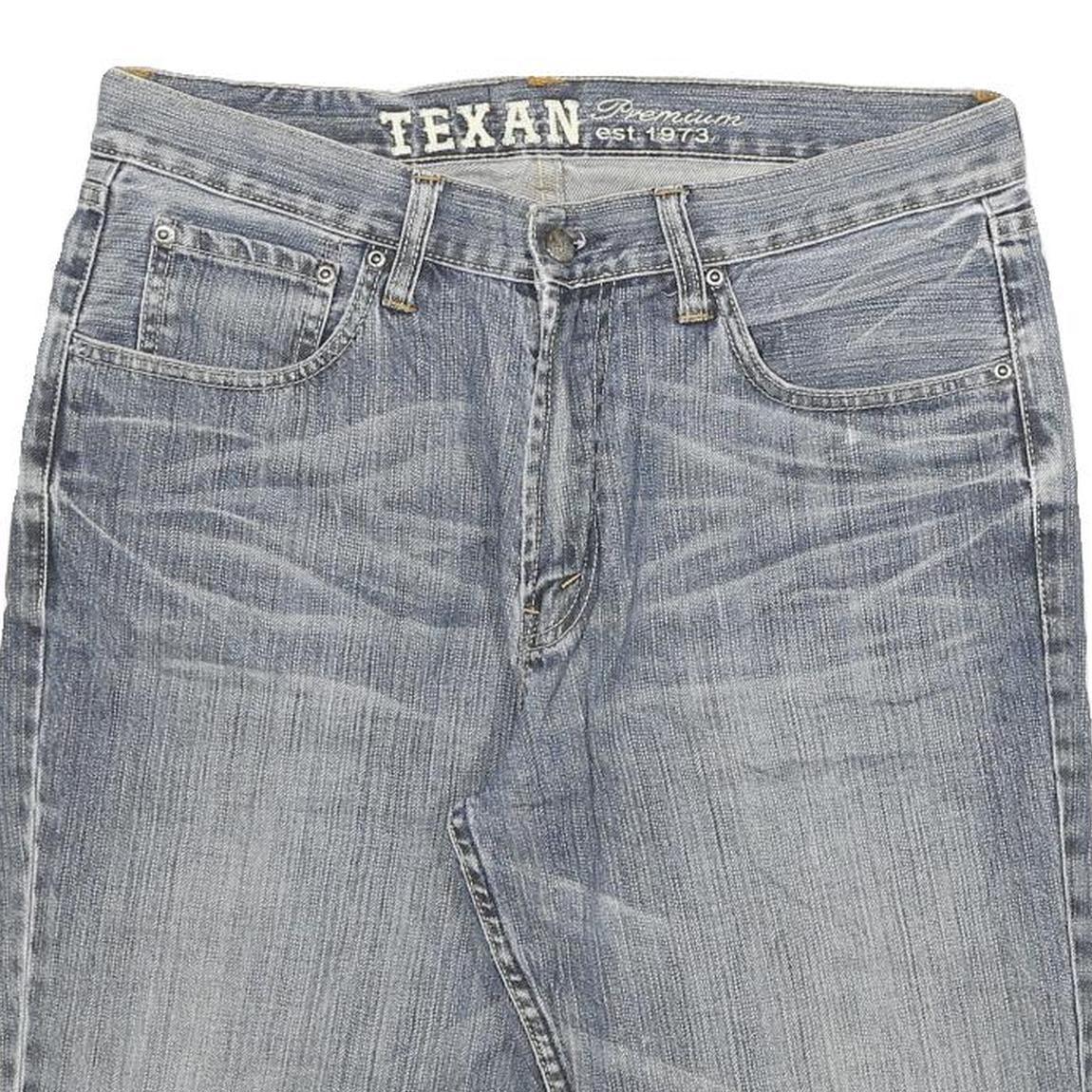 TEXAN Mens Denim Blue Casual Shorts L W32 Comfort Fit Cotton Blend