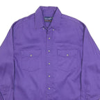 WRANGLER Mens Purple Plain Cotton Blend Shirt XL Button Casual Long Sleeve