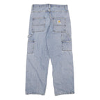 CARHARTT Mens Jeans Blue Regular Straight Denim Light W30 L27 Workwear Casual