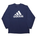 ADIDAS Boys Navy Blue Crew Neck XL Logo Sweatshirt Cotton Blend Pullover