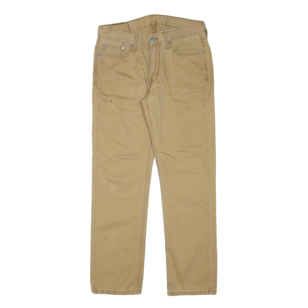 LEVI'S Mens Regular Fit Beige Cotton Blend Trousers W30 L28 Classic Zip Pockets