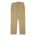 LEVI'S Mens Regular Fit Beige Cotton Blend Trousers W30 L28 Classic Zip Pockets