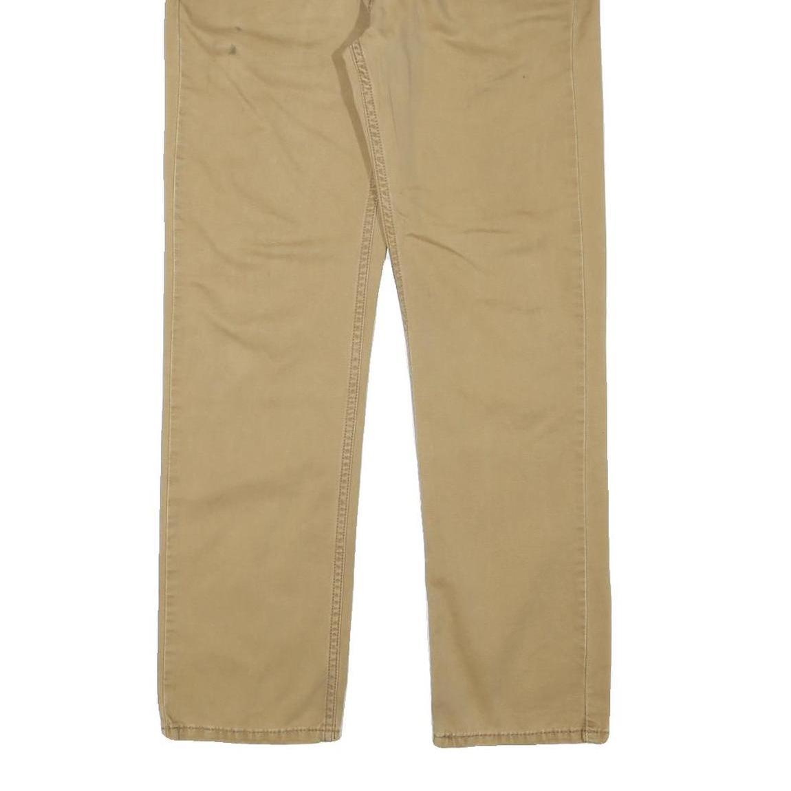 LEVI'S Mens Regular Fit Beige Cotton Blend Trousers W30 L28 Classic Zip Pockets