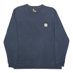 CARHARTT Mens Blue Pocket Long Sleeve Crew Neck T-Shirt M Cotton Casual