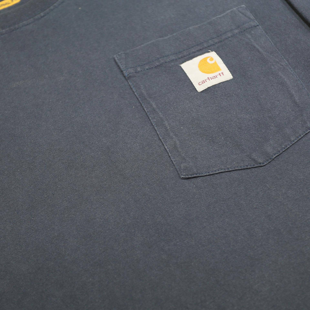 CARHARTT Mens Blue Pocket Long Sleeve Crew Neck T-Shirt M Cotton Casual