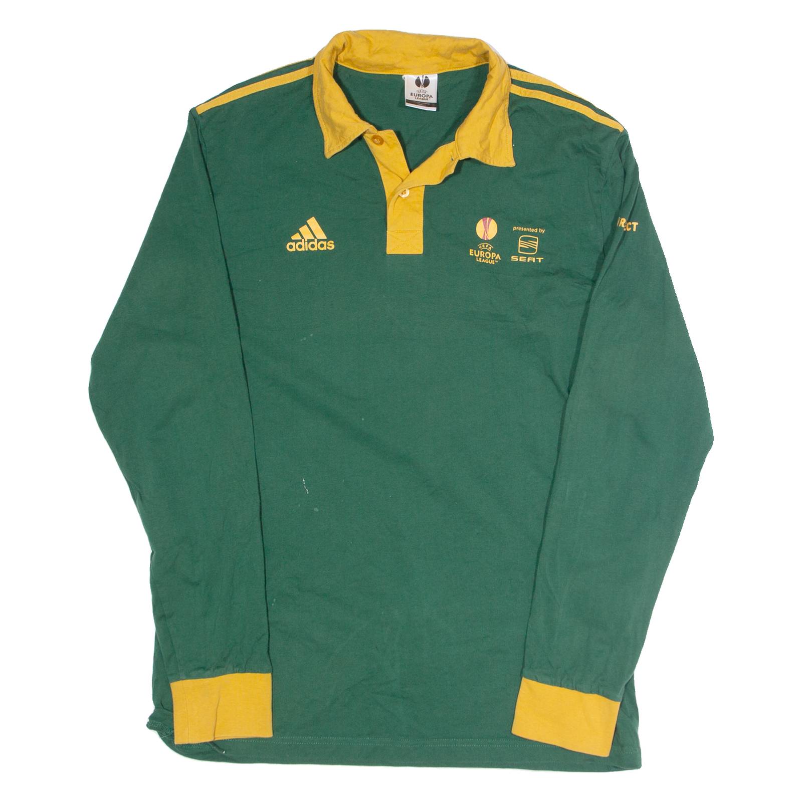 ADIDAS UEFA EUROPA LEAGUE Dublin 2011 Mens Polo Shirt Green Long Sleeve L