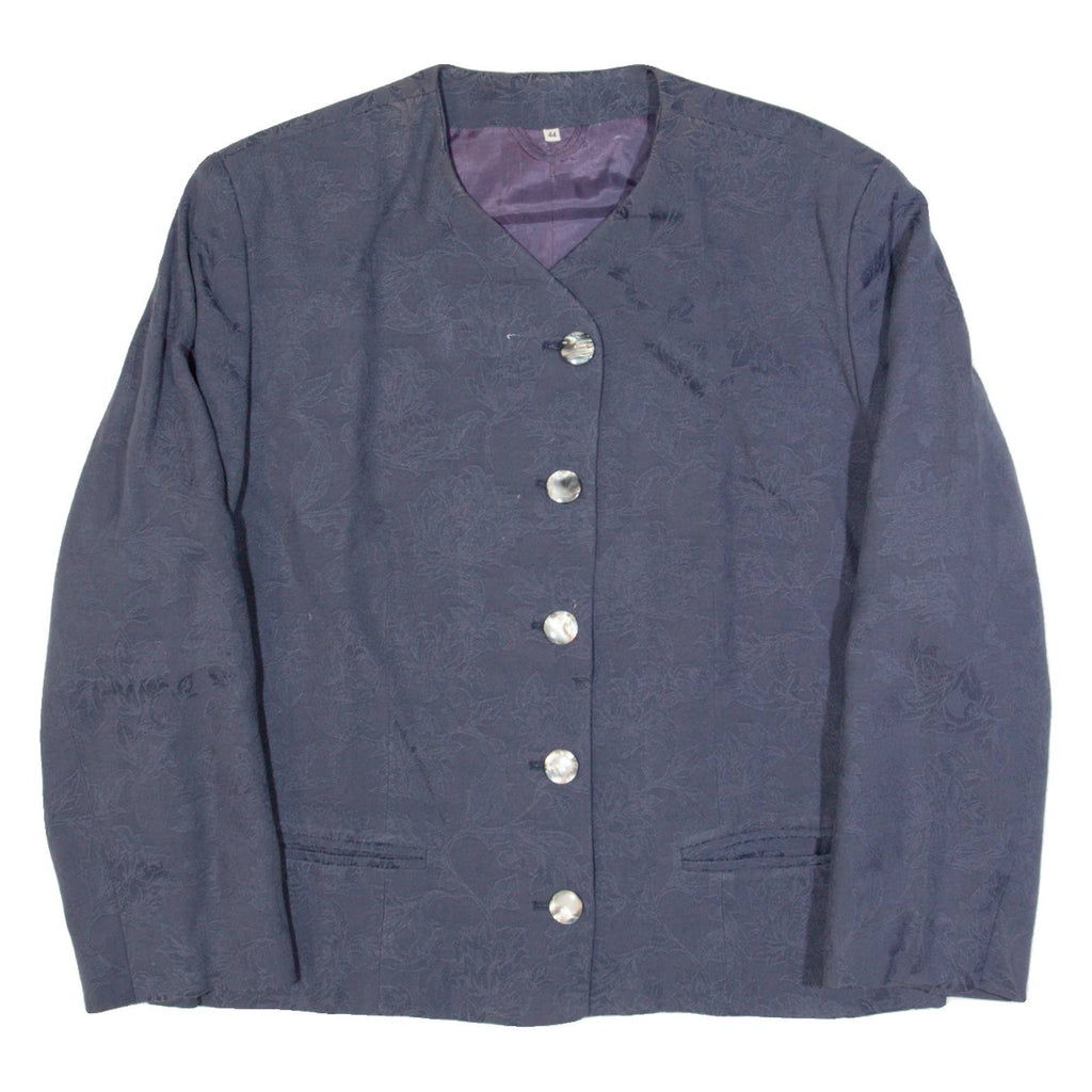 THE LEGEND Womens Blazer Jacket Blue 90s Floral L
