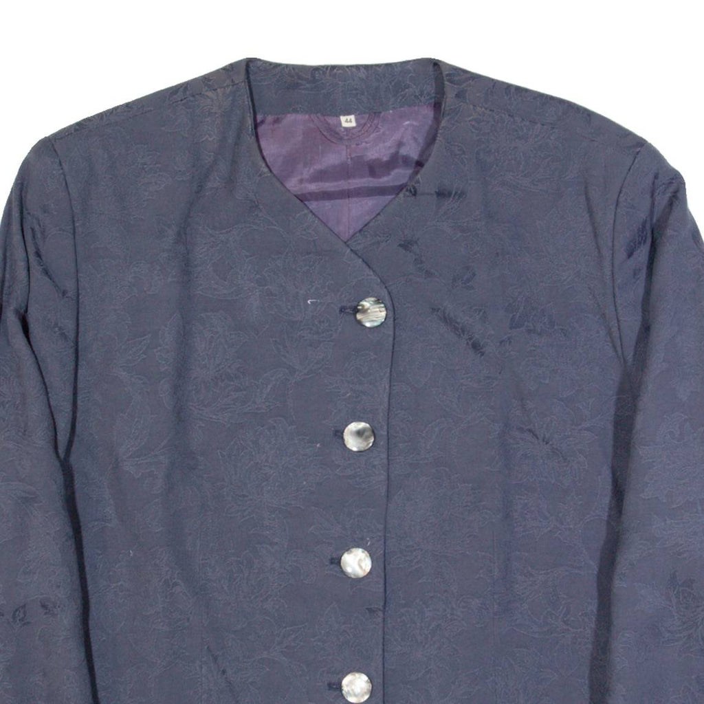 THE LEGEND Womens Blazer Jacket Blue 90s Floral L
