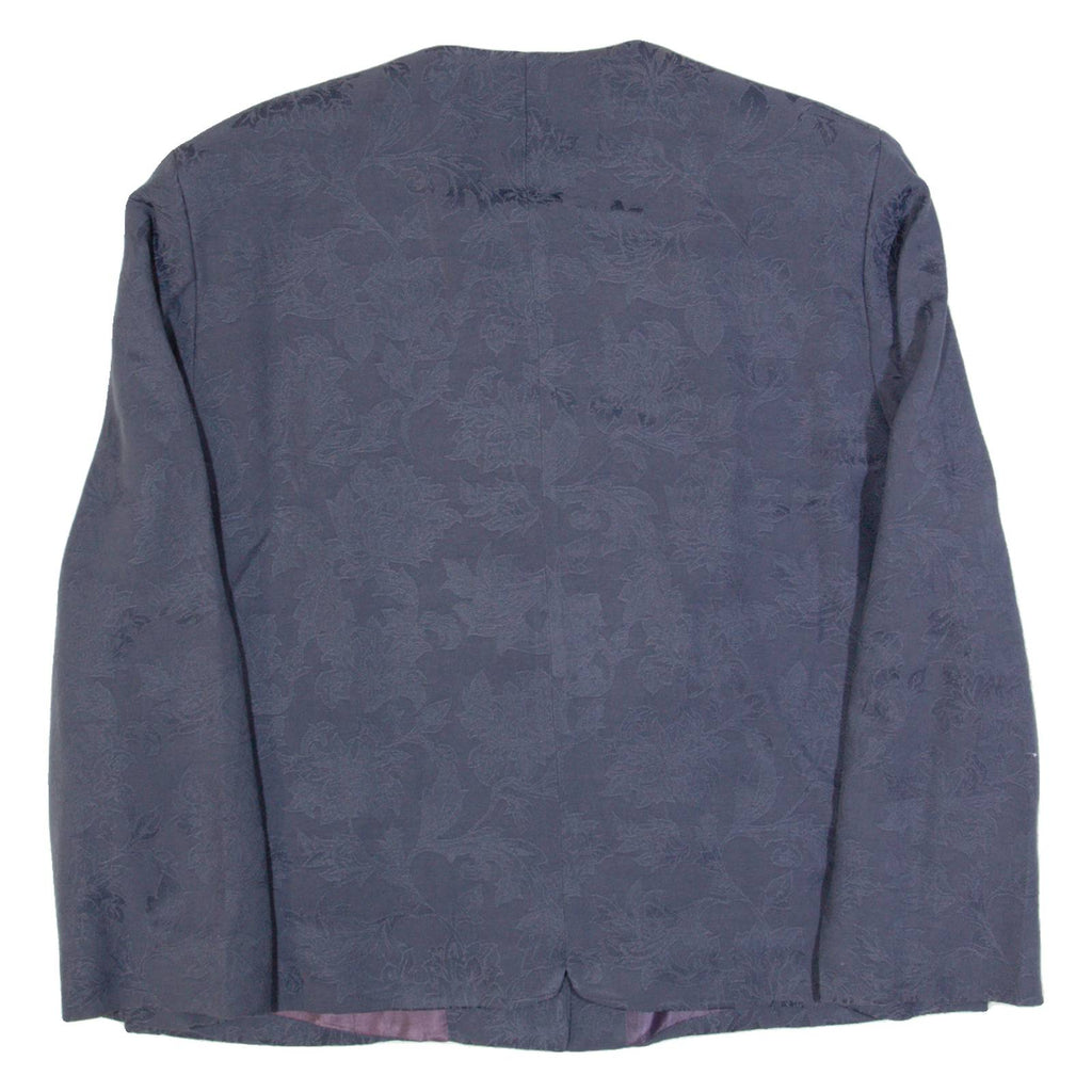 THE LEGEND Womens Blazer Jacket Blue 90s Floral L