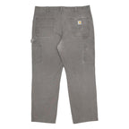 CARHARTT Mens Cotton Blend Relaxed Fit Grey Workwear Trousers W38 L30 Durable