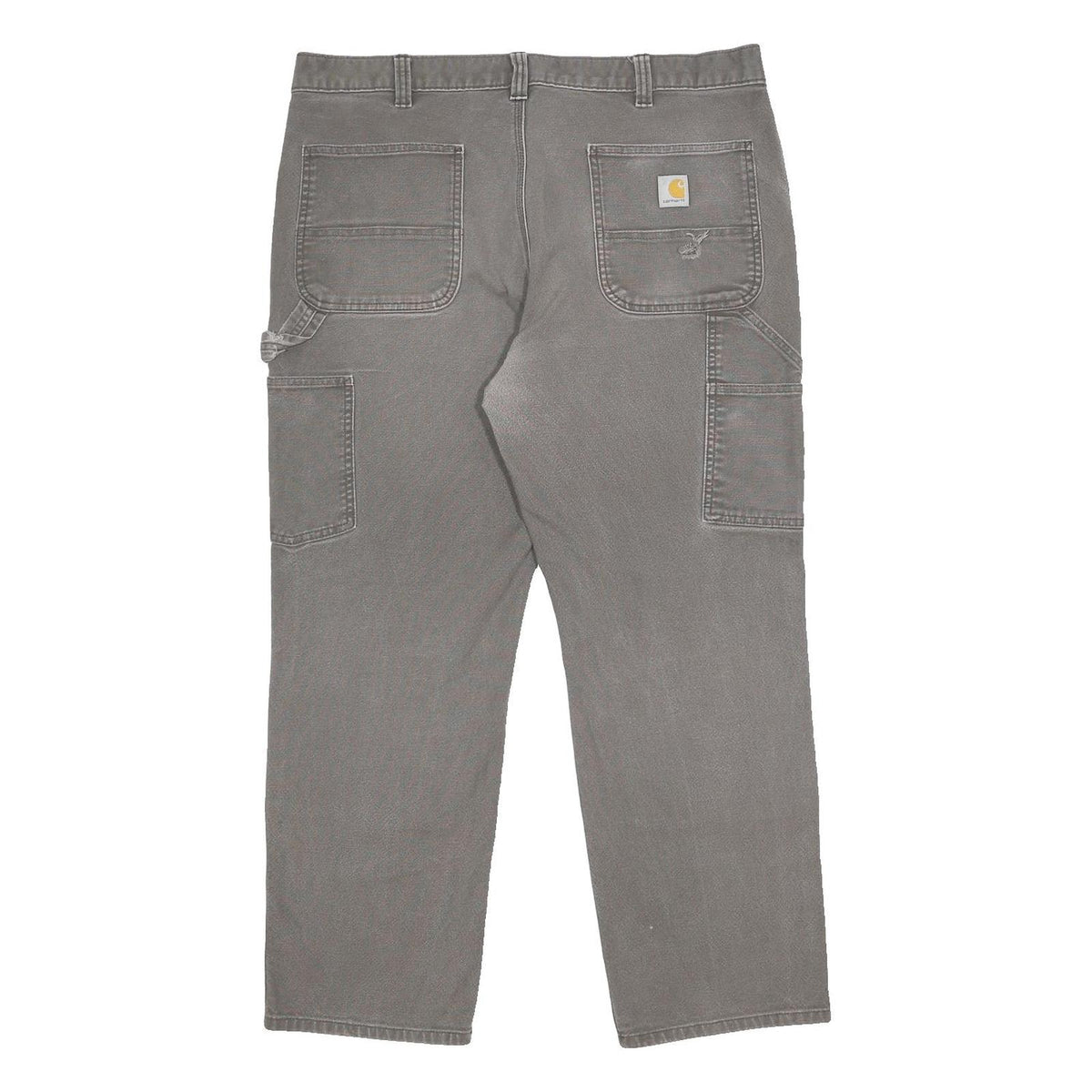CARHARTT Mens Cotton Blend Relaxed Fit Grey Workwear Trousers W38 L30 Durable