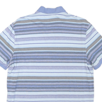 CALVIN KLEIN Mens Blue & Black Striped Short Sleeve Polo Shirt M Cotton Casual