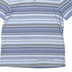 CALVIN KLEIN Mens Blue & Black Striped Short Sleeve Polo Shirt M Cotton Casual