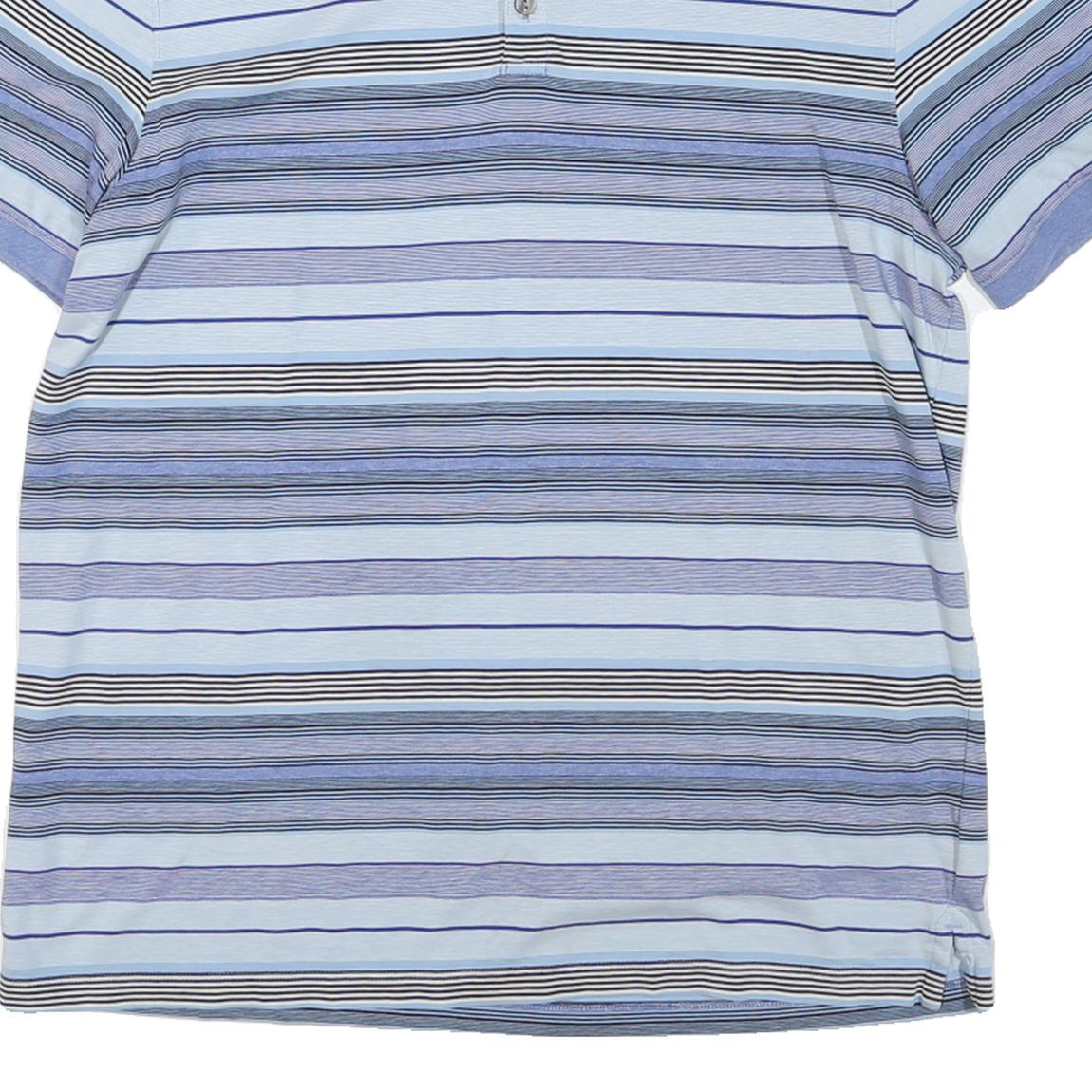 CALVIN KLEIN Mens Blue & Black Striped Short Sleeve Polo Shirt M Cotton Casual