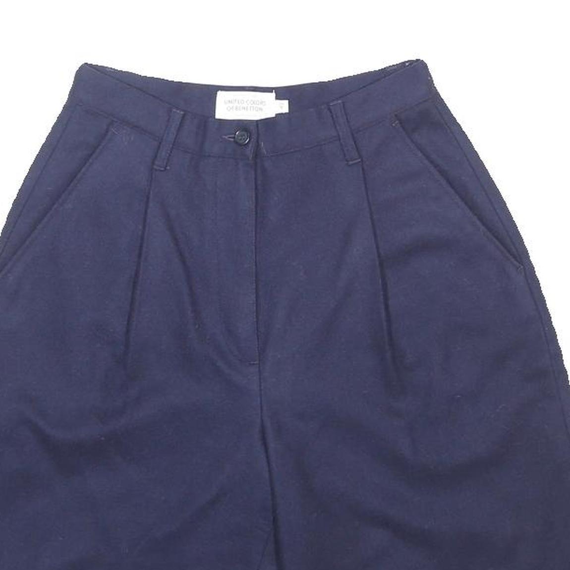 BENETTON Womens Shorts Blue Casual Wool Blend S W25 Tailored Comfortable