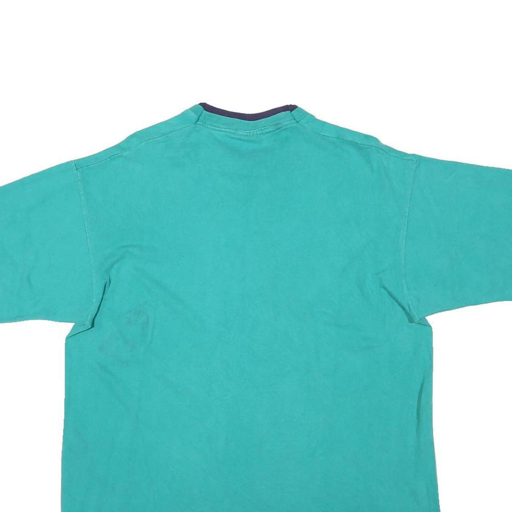 PRO SPIRIT Mens Green & Navy T-Shirt L Short Sleeve Crew Neck Cotton Blend