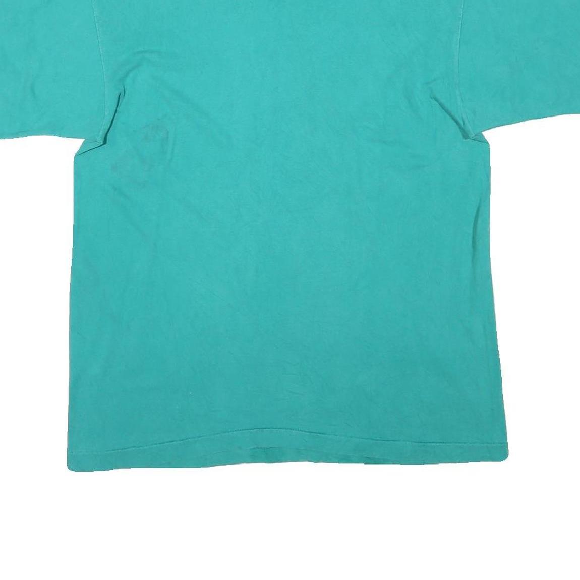 PRO SPIRIT Mens Green & Navy T-Shirt L Short Sleeve Crew Neck Cotton Blend