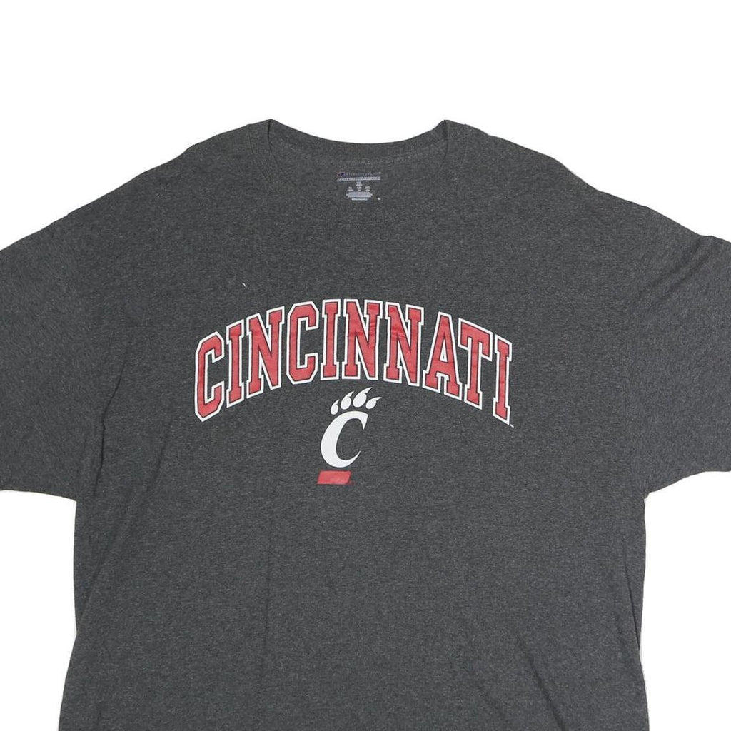 CHAMPION Mens Grey Cincinnati Graphic T-Shirt XL Short Sleeve Crew Neck Cotton
