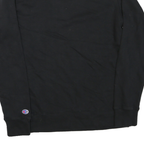 CHAMPION Mens Black Cotton Blend Crew Neck S Logo Sweatshirt Pullover