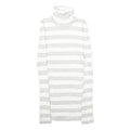 IT'S OUR TIME Womens White & Grey Patterned Jumper Roll Neck Basic Knit S