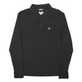 FILA Mens Black Long Sleeve Plain Cotton Blend Polo Shirt M Slim Fit