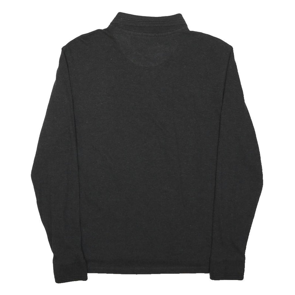 FILA Mens Black Long Sleeve Plain Cotton Blend Polo Shirt M Slim Fit