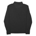FILA Mens Black Long Sleeve Plain Cotton Blend Polo Shirt M Slim Fit