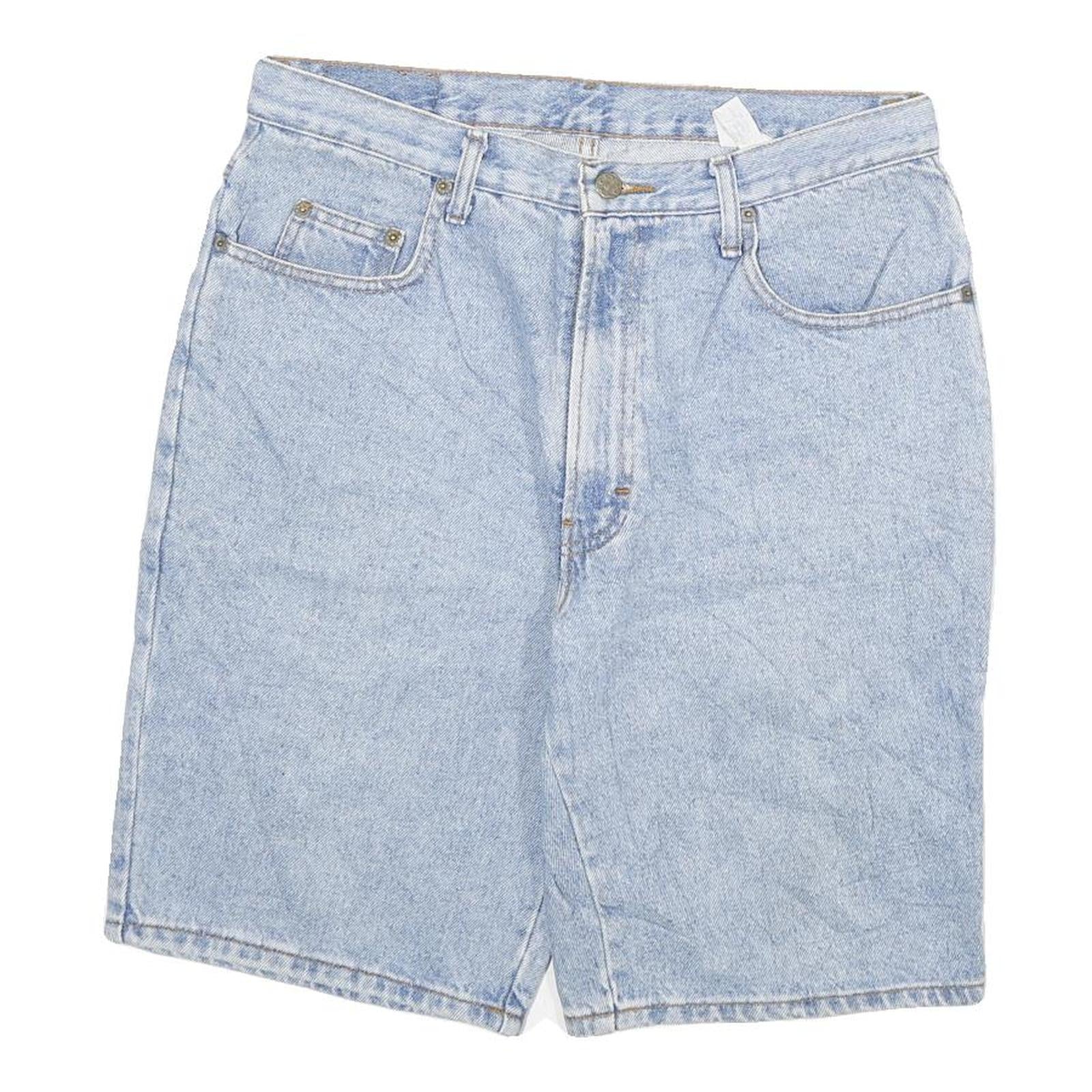 RESQUE Mens Denim Blue Casual Shorts L W30 Cotton Blend Relaxed Fit
