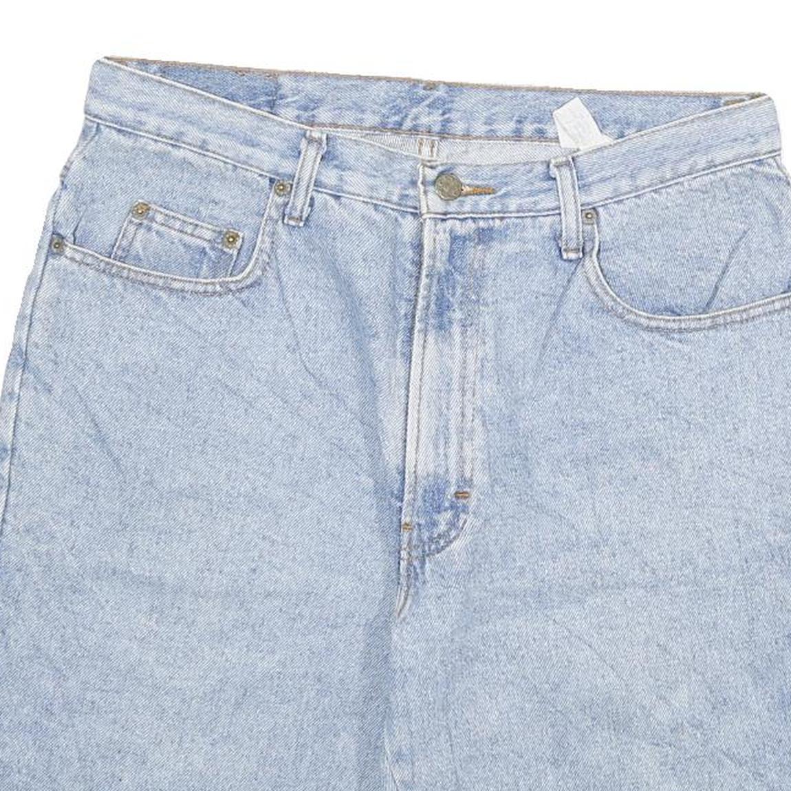 RESQUE Mens Denim Blue Casual Shorts L W30 Cotton Blend Relaxed Fit