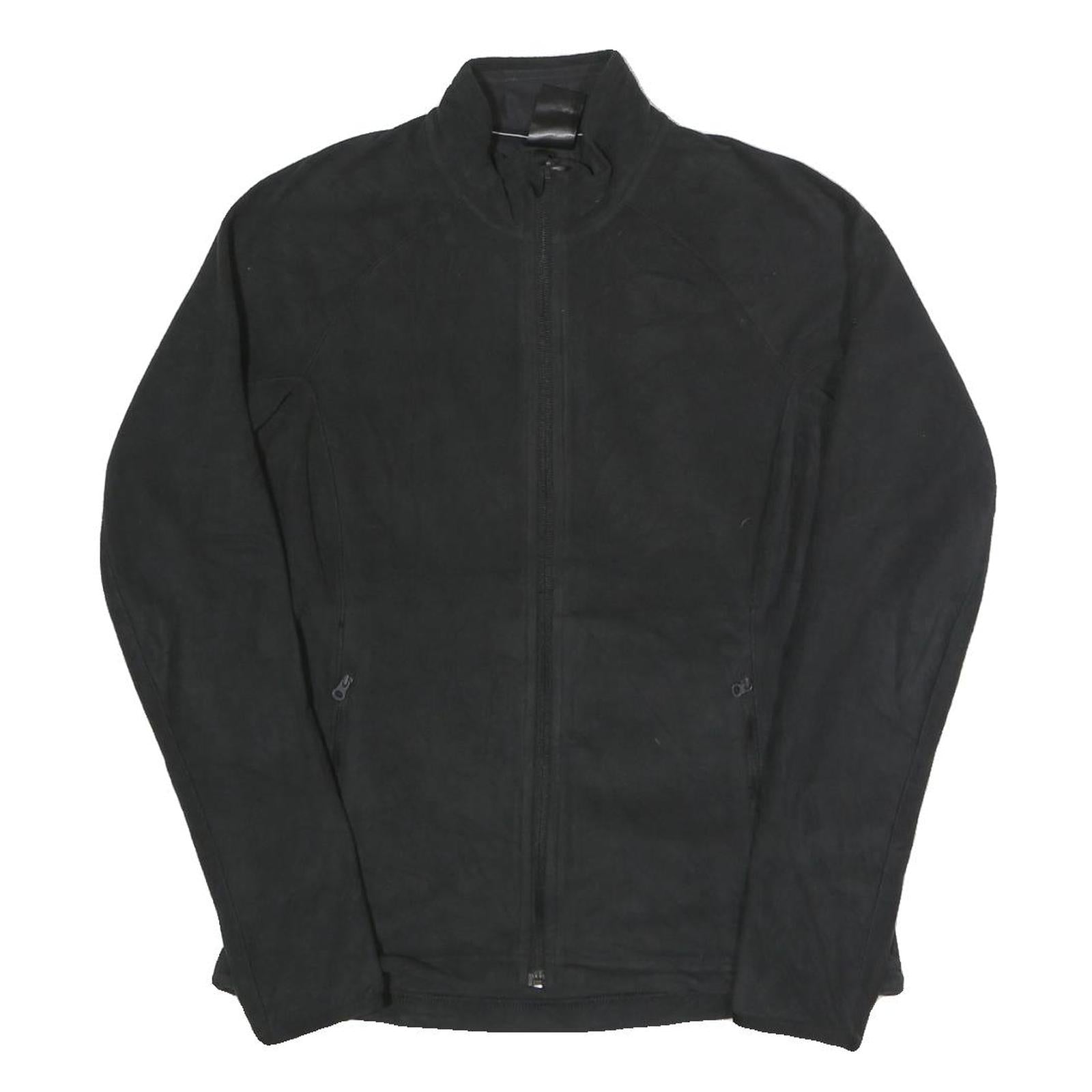 ADIDAS Womens Black Jacket UK 10 Polyester Zip Plain Casual Lightweight