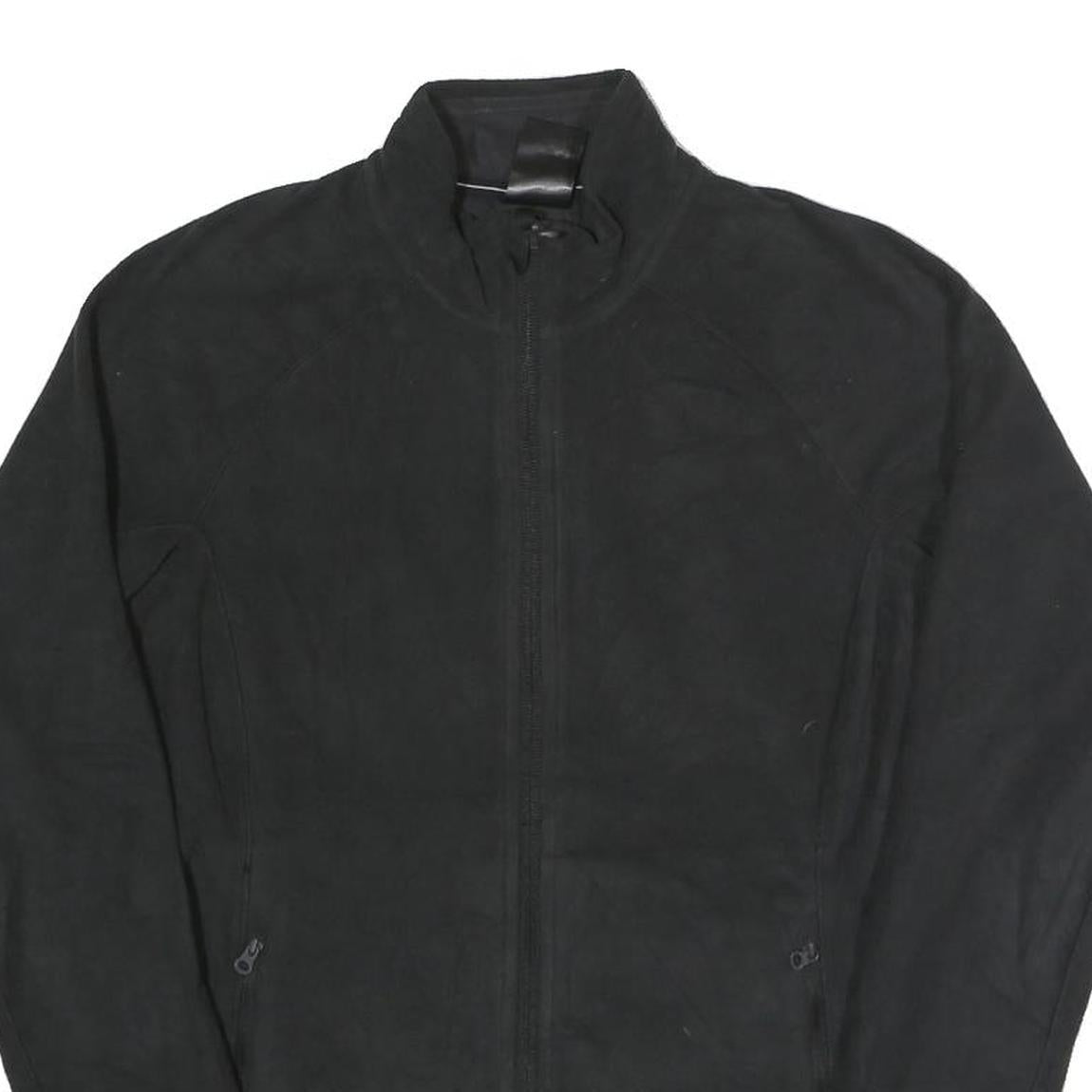 ADIDAS Womens Black Jacket UK 10 Polyester Zip Plain Casual Lightweight