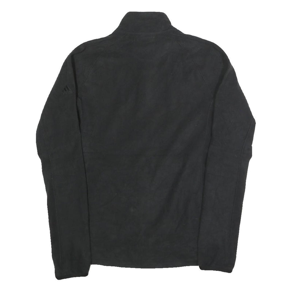 ADIDAS Womens Black Jacket UK 10 Polyester Zip Plain Casual Lightweight