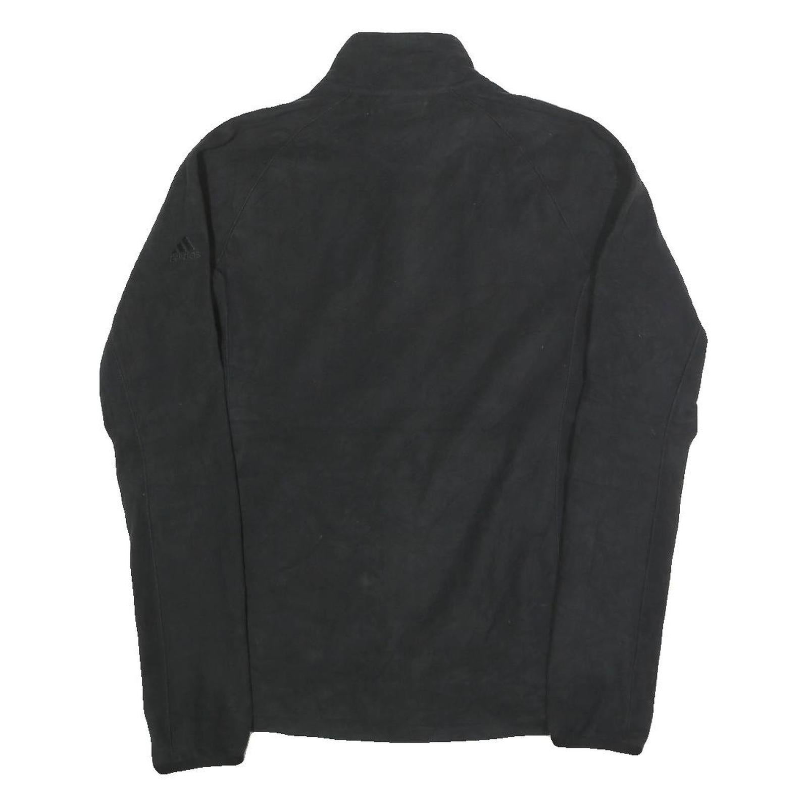 ADIDAS Womens Black Jacket UK 10 Polyester Zip Plain Casual Lightweight