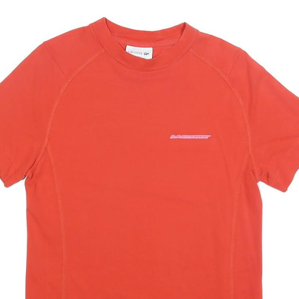 LACOSTE Mens Red Short Sleeve Crew Neck T-Shirt S Cotton Blend