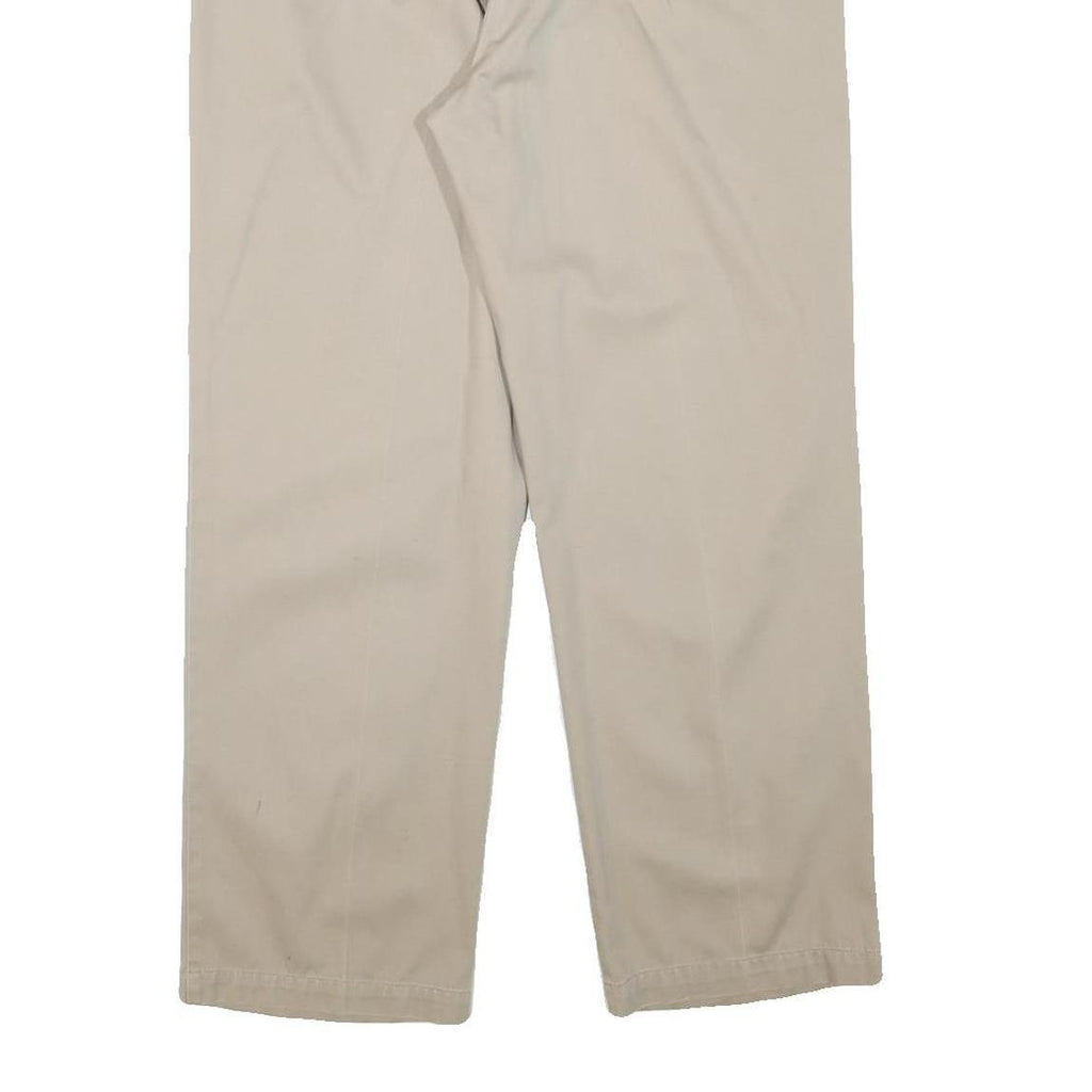 NAUTICA Mens Regular Fit Beige Cotton Blend Trousers W33 L28 Casual Zip Closure