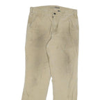 CARHARTT Mens Relaxed Beige Cotton Blend Zip Trousers W32 L31 Workwear Utility