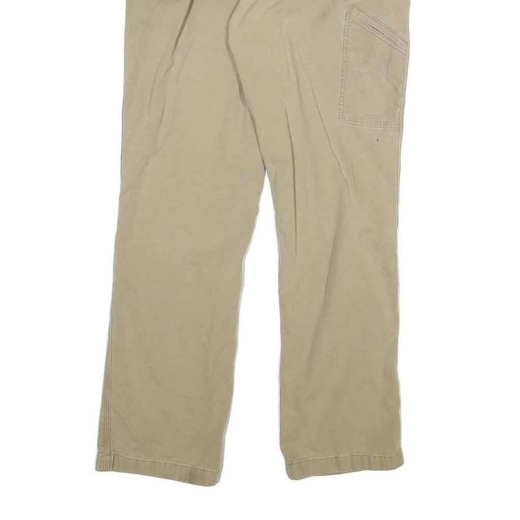 CARHARTT Mens Relaxed Beige Cotton Blend Zip Trousers W32 L31 Workwear Utility