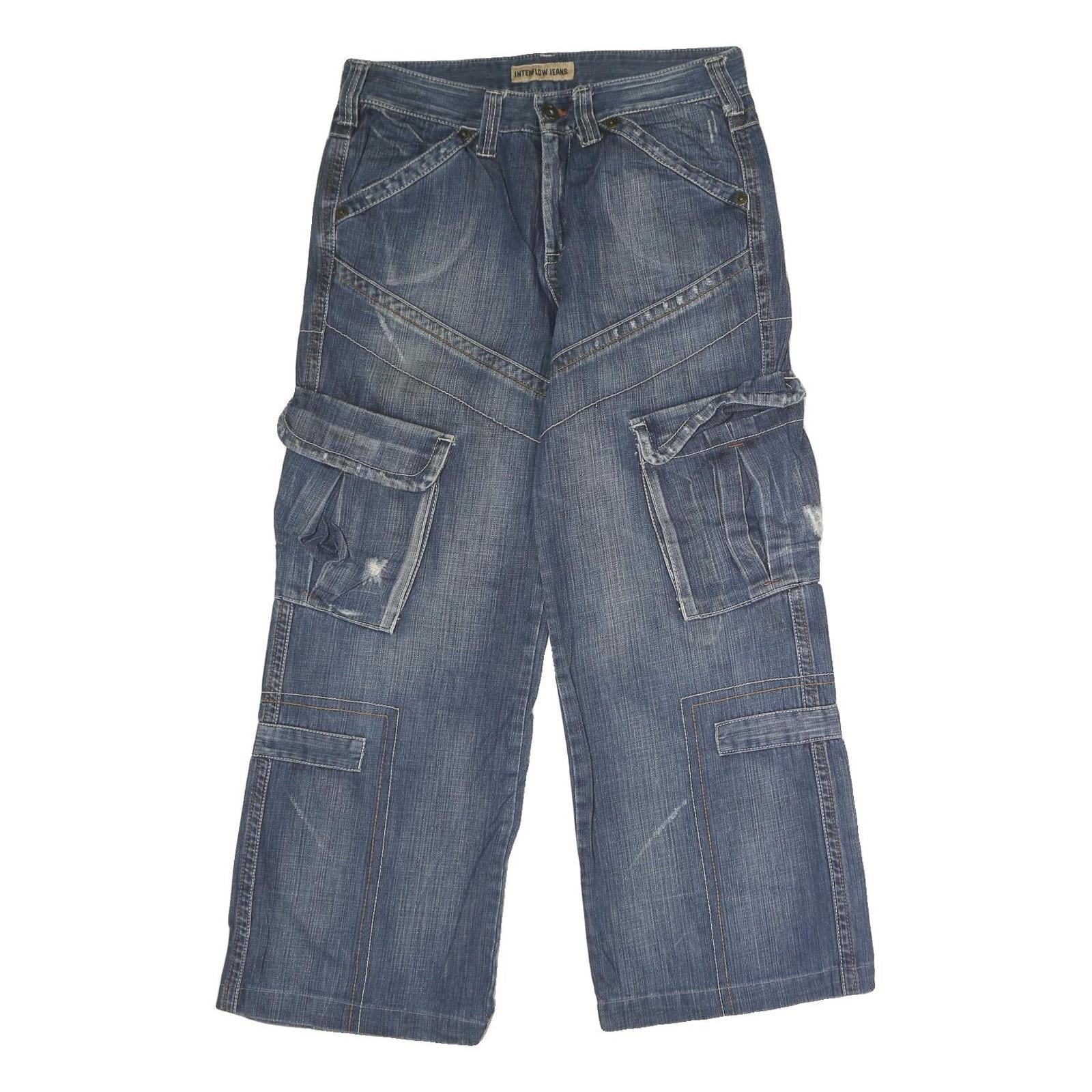 INTERFLOW JEANS Mens Blue Regular Relaxed Denim Medium W32 L28 Cargo Pocket