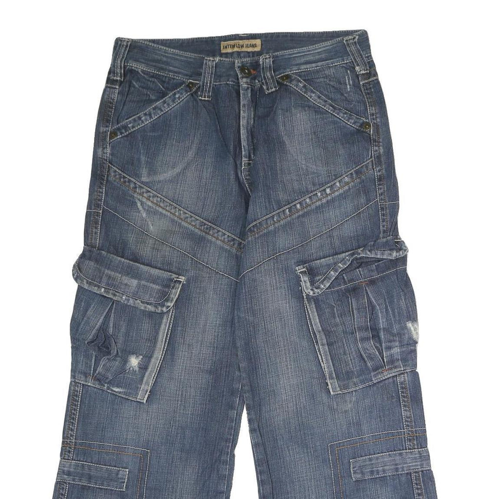 INTERFLOW JEANS Mens Blue Regular Relaxed Denim Medium W32 L28 Cargo Pocket