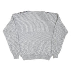 THE FOX Mens Grey Jumpers Patterned Crew Neck Basic Knit XL Wool Warm Casual