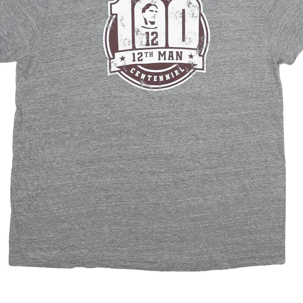 CHAMPION Mens Grey 12th Man Graphic T-Shirt XL Short Sleeve Crew Neck