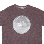 LEE COOPER Mens Maroon Crew Neck Short Sleeve Graphic T-Shirt L Cotton Blend